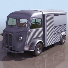 Lowpoly Vecchio modello 3d di furgone