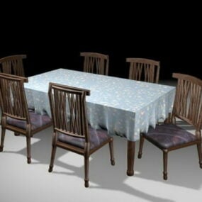 Класичні меблі для їдальні 3d модель