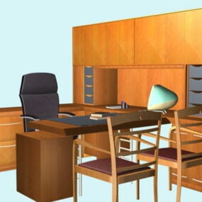 Juegos de muebles de escritorio ejecutivo clásicos modelo 3d