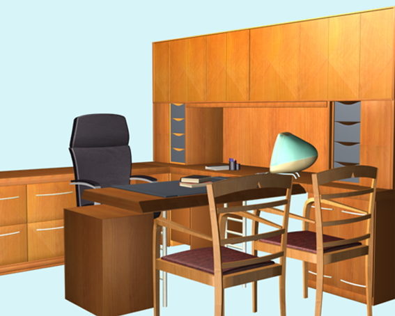 Classic Executive Desk Furniture Sets Free 3d Model Max Vray