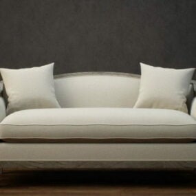 3д модель классического тканевого дивана на двоих