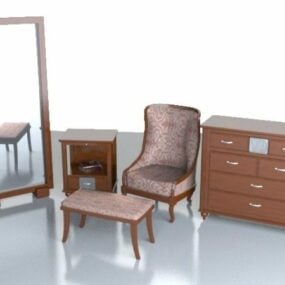 アンティーククラシックホーム家具セット3Dモデル