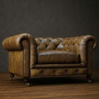 Классический кожаный диван в стиле честерфилд