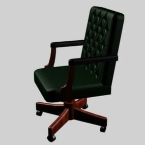 3д модель классического кожаного исполнительного кресла