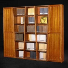 Furniture Classic Solid Wood Bookshelf 3d model