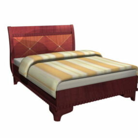 Classic Style Carved Bed 3d model