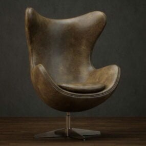 Estilo clássico de cadeira de ovo de couro modelo 3D