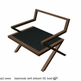 Furniture Classic Wood Corner Chair 3d model