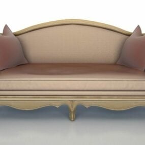 3д модель классического элегантного деревянного тканевого дивана
