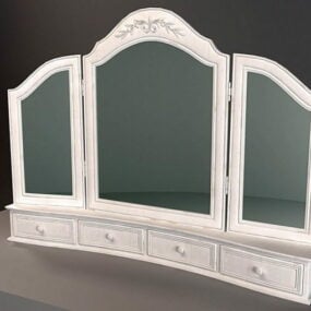 Miroir de sol de chambre classique modèle 3D