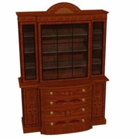 Classical Satinwood Bookcase 3d model