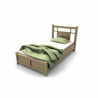 Classical Style Wood Single Bed