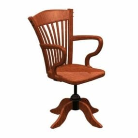 Classical Wood Swivel Chair 3d model
