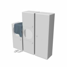 Clothes Washer And Cabinet 3d model