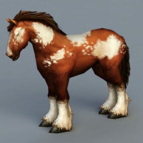 3д модель Клайдсдейлской лошади