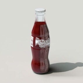 Modello 3d della bottiglia di vetro della coca-cola