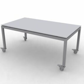 Table basse avec meubles à roulettes modèle 3D