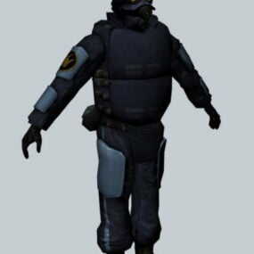 Combinar soldado guardia de prisión modelo 3d