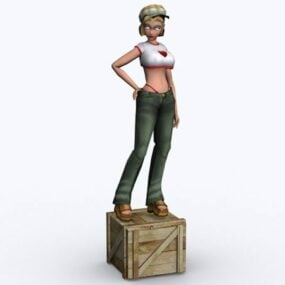 Çizgi Roman Kız Karakteri 3d modeli