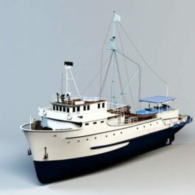 Barco de pesca comercial modelo 3d