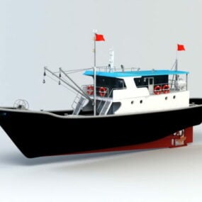 Modello 3d della nave da pesca commerciale