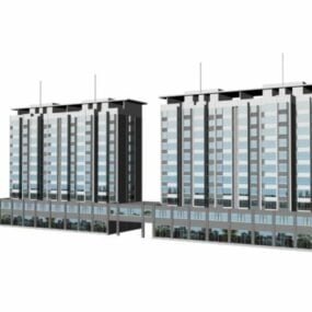 Liike- ja asuinrakennusten 3d-malli