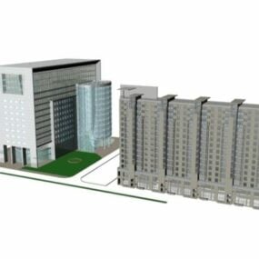 Kaupallinen ja asuinkompleksi 3D-malli