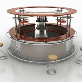 Commercial Round Bar Counter 3d model