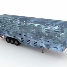 商业牲畜拖车3d模型