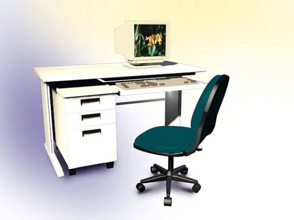 Pc Desk With Computer Inside Free 3ds Max Model Dxf Max