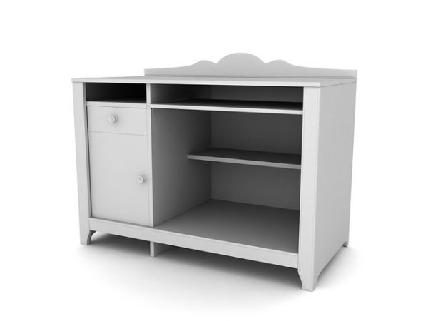 Furniture Computer Desk With Filing Cabinet Free 3ds Max Model