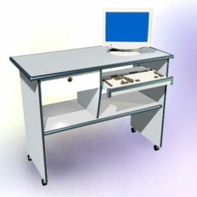 Computer Desk With Monitor 3d model