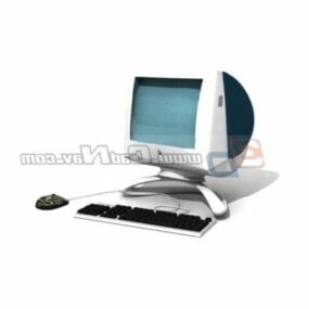Monitor Komputer dan Model Keyboard 3d