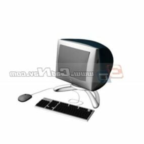 شاشة كمبيوتر ولوحة مفاتيح وماوس نموذج ثلاثي الأبعاد