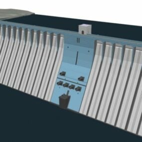 콘크리트 오버플로 댐 3d 모델