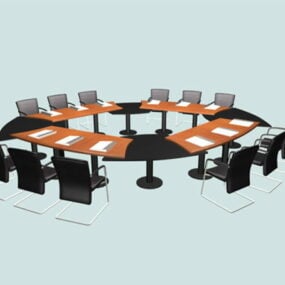 Conference Room Furniture Layout 3d model