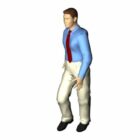Character Confident Business Man Walking