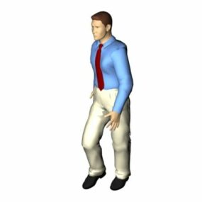 Character Confident Business Man Walking 3d model