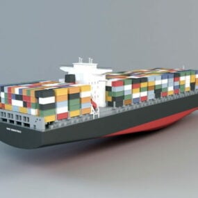 مدل سه بعدی کشتی کانتینری