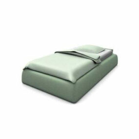 Modelo 3D de cama de solteiro contemporânea