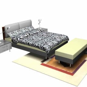 Contemporary Style Bedroom Set 3d model