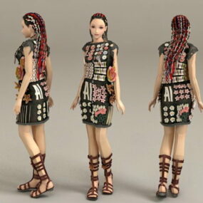 Cool Scene Girl Character 3d model
