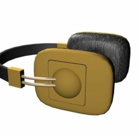 Zwart draadloos hoofdtelefoon 3D-model