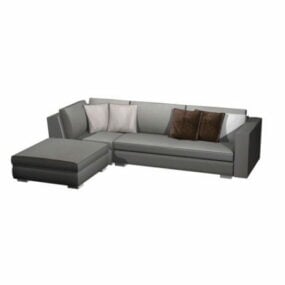 Modelo 3d de sofá de pano de canto