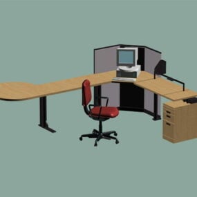 Corner Computer Desk Furniture Sets 3d model