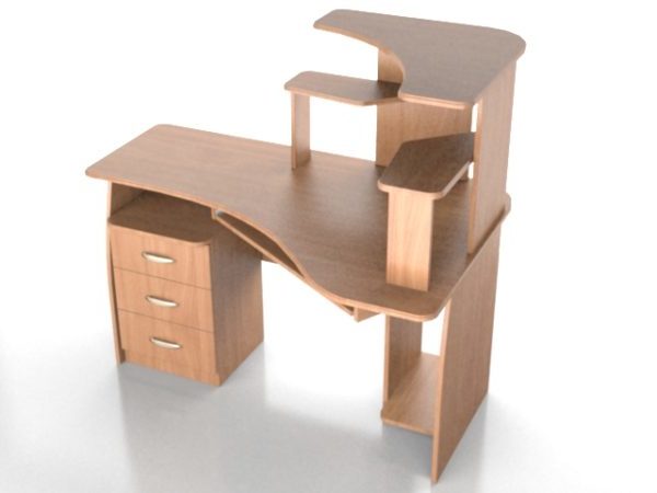 Corner Pc Desk Free 3d Model 3ds Max Obj Vray