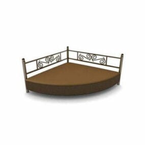 Corner Metal Bed 3d model