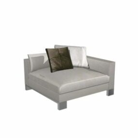 Modelo 3D de sofá e almofadas de canto