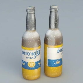 कोरोना एक्स्ट्रा बीयर बोतल 3डी मॉडल