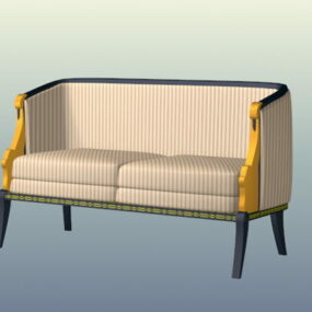 3д модель дивана в коттеджном стиле